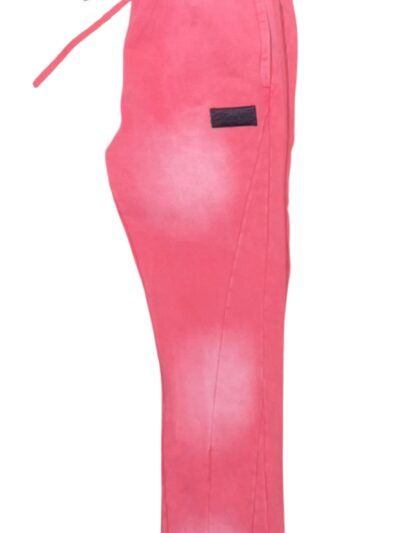 WASHED CRIMSON DEEP STACKED FLARE PANT