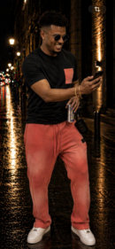 WASHED CRIMSON DEEP STACKED FLARE PANT